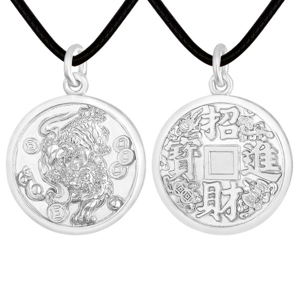 Pt950 Platinum Pi Xiu Wealth Coin Pendant